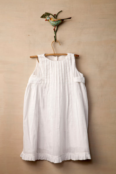 Little White Pleated Dress, Children's Wear - Shop Handprint