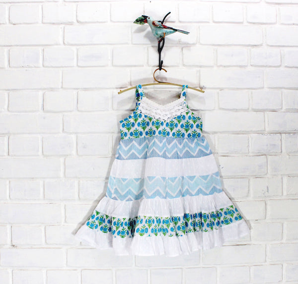 Water Lily Butterfly Tiered Dress
