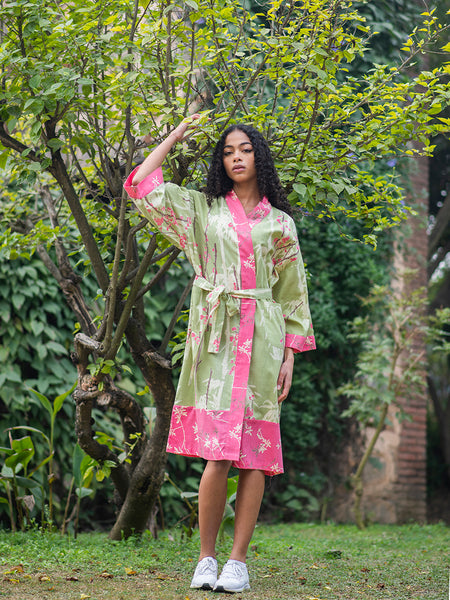 Cherry Blossom Green Kimono