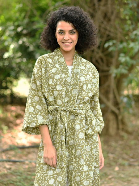 Sundari Olive Kimono