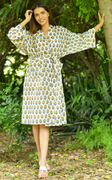 Naslie Buti Blue & Yellow Kimono