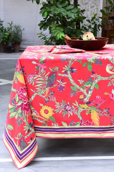 Bird Coral Tablecloth, Table - Shop Handprint