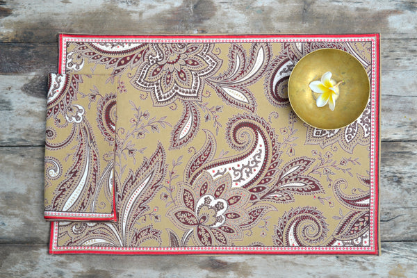 Kashmir Bronze Placemats, Table - Shop Handprint